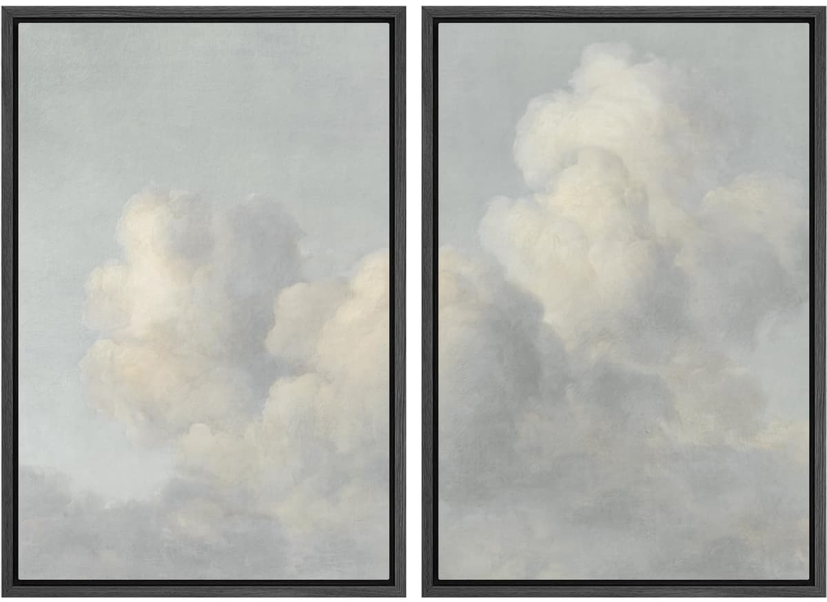 MUDECOR Framed Canvas Print Wall Art Set Watercolor Pastel Duotone Tan Landscape Abstract Shapes Illustrations Modern Art Decorative Contemporary for Living Room, Bedroom, Office - 24"x36"x2 Natural — view 127