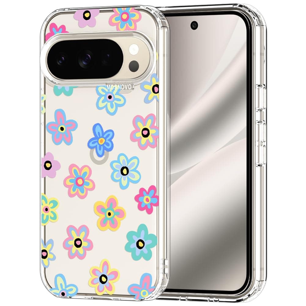 MOSNOVO Case for Google Pixel 9 & Pixel 9 Pro, [Buffertech 6.6ft Military-Grade Drop Protection] [Anti Peel Off Tech] Clear TPU Bumper Phone Case Cover Design - Eucalyptus — view 98