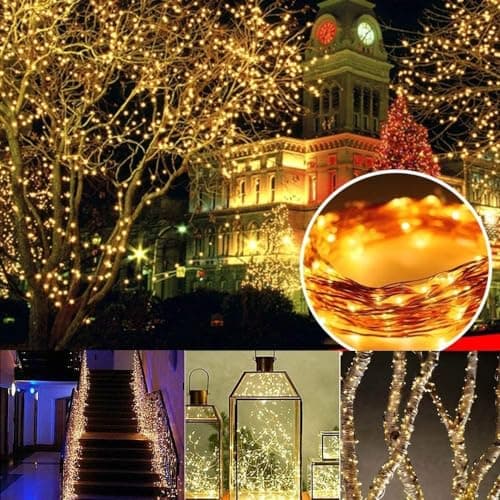 Joomer Solar Fairy Lights, 2-Pack Total 80FT 240LED Lights, Warm White — view 5
