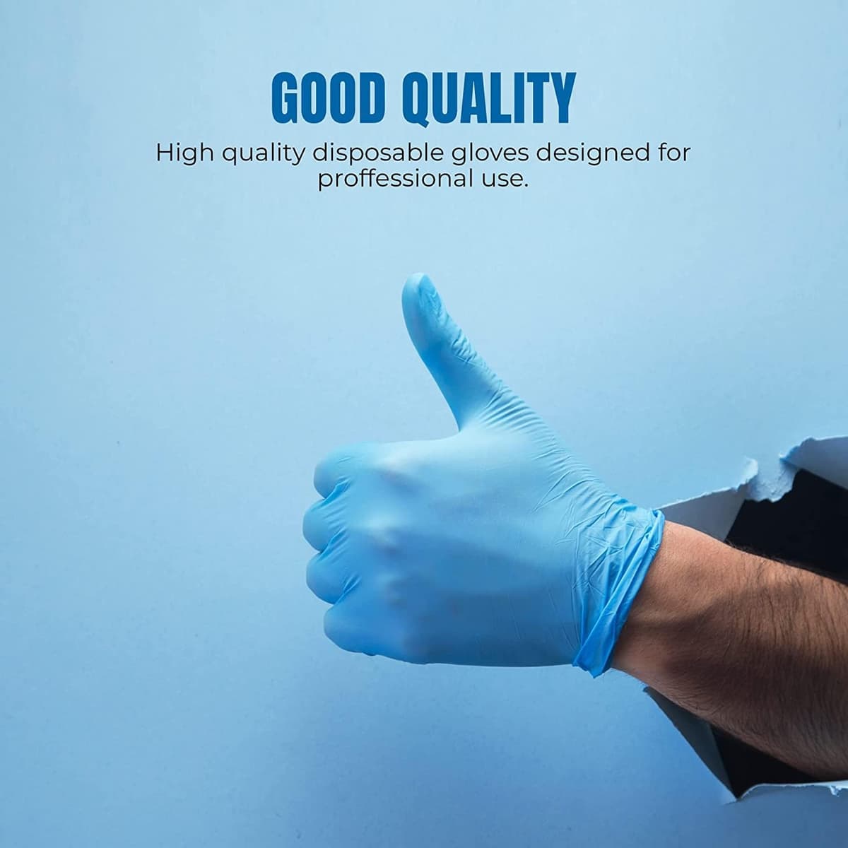 PRAIMA Surgicals Powder Free Nitrile Gloves, Food Grade, Hand Disposable Gloves - 100 Count - Blue (100, Large) — view 6