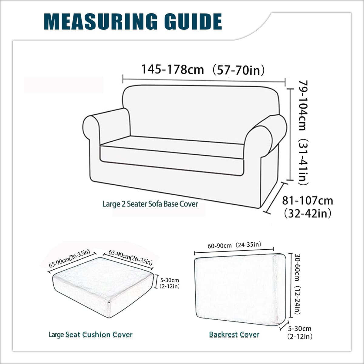SYLC Sofa Cover with Separate Seat Cushions and Backrests Stretch Velvet Sofa Slipcover Couch Covers Furniture Protector Split Combined (Dark teal,Large 2 Seat Set 5 PCS) — view 5