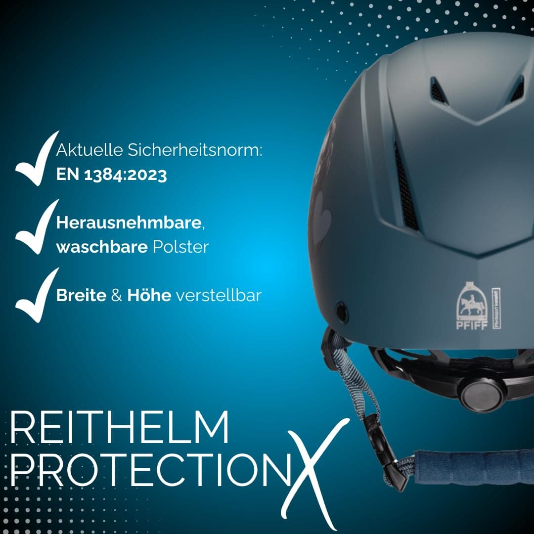 PFIFF 103119 ProtectionX - Casco de equitación para niños, tamaño Ajustable, con Sistema de ventilación, Color Azul, Negro y Rosa, Talla 48-52 cm (XS), y 52-56 cm (S) — view 4