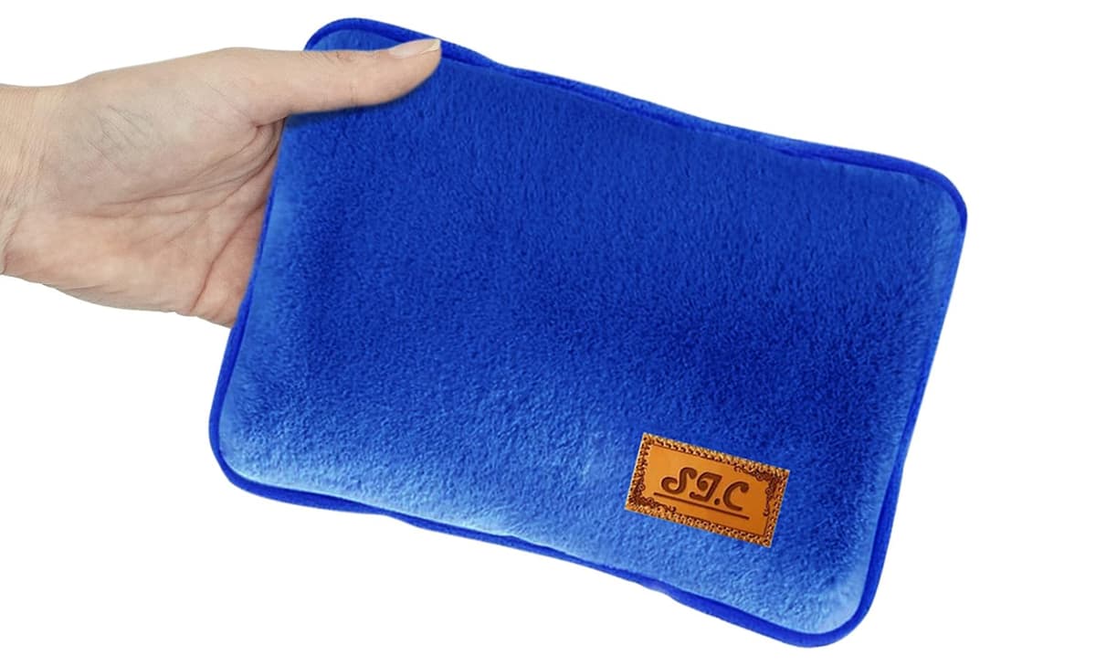 Bolsa de agua caliente eléctrica de peluche, 500 W, portátil y recargable, calentadores de manos y pies en casa, en la cama, para días fríos, dolores menstruales y musculares — view 3