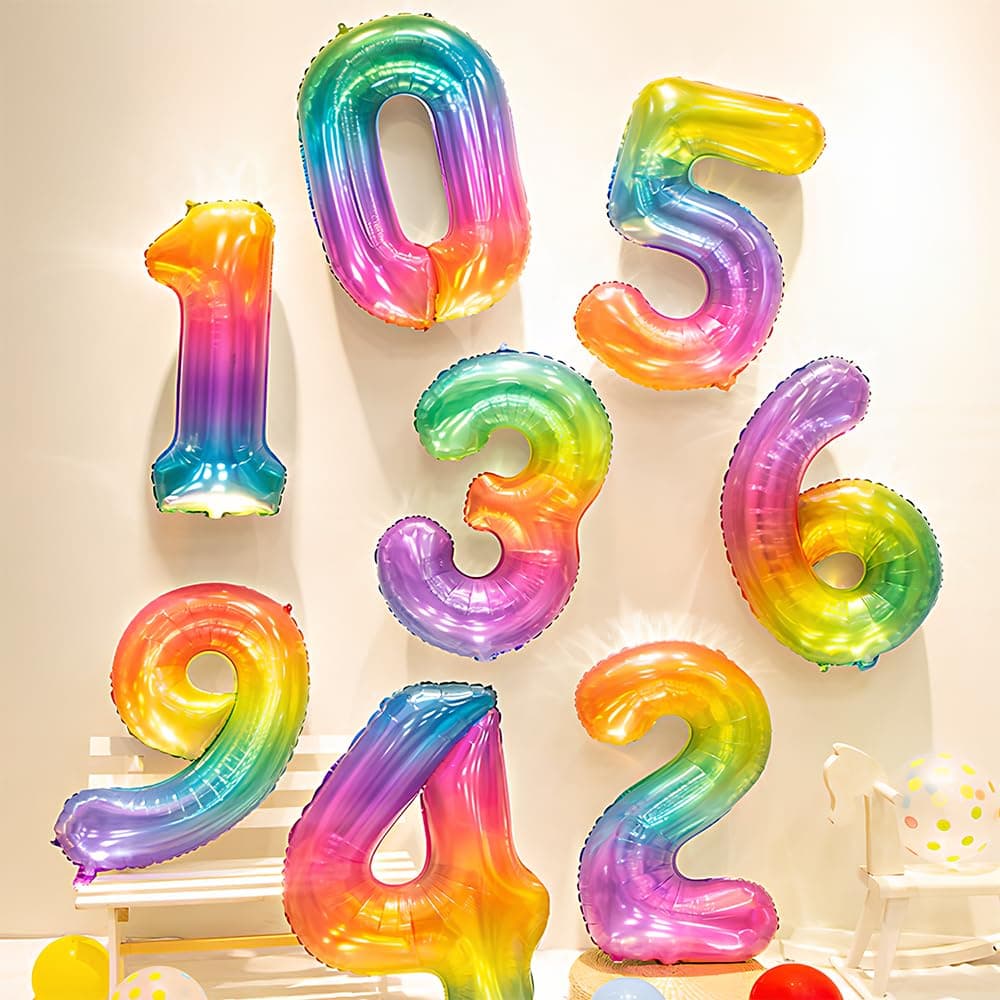 Foil Globo Número 5 Azul 40" (101cm), Inflable Helio o aire, Gigante Numeros 0-9, 10-19, 20-29, 30-100, Grande Globos Decoración para La Boda Aniversario y Cumpleaños Fiestas — view 223