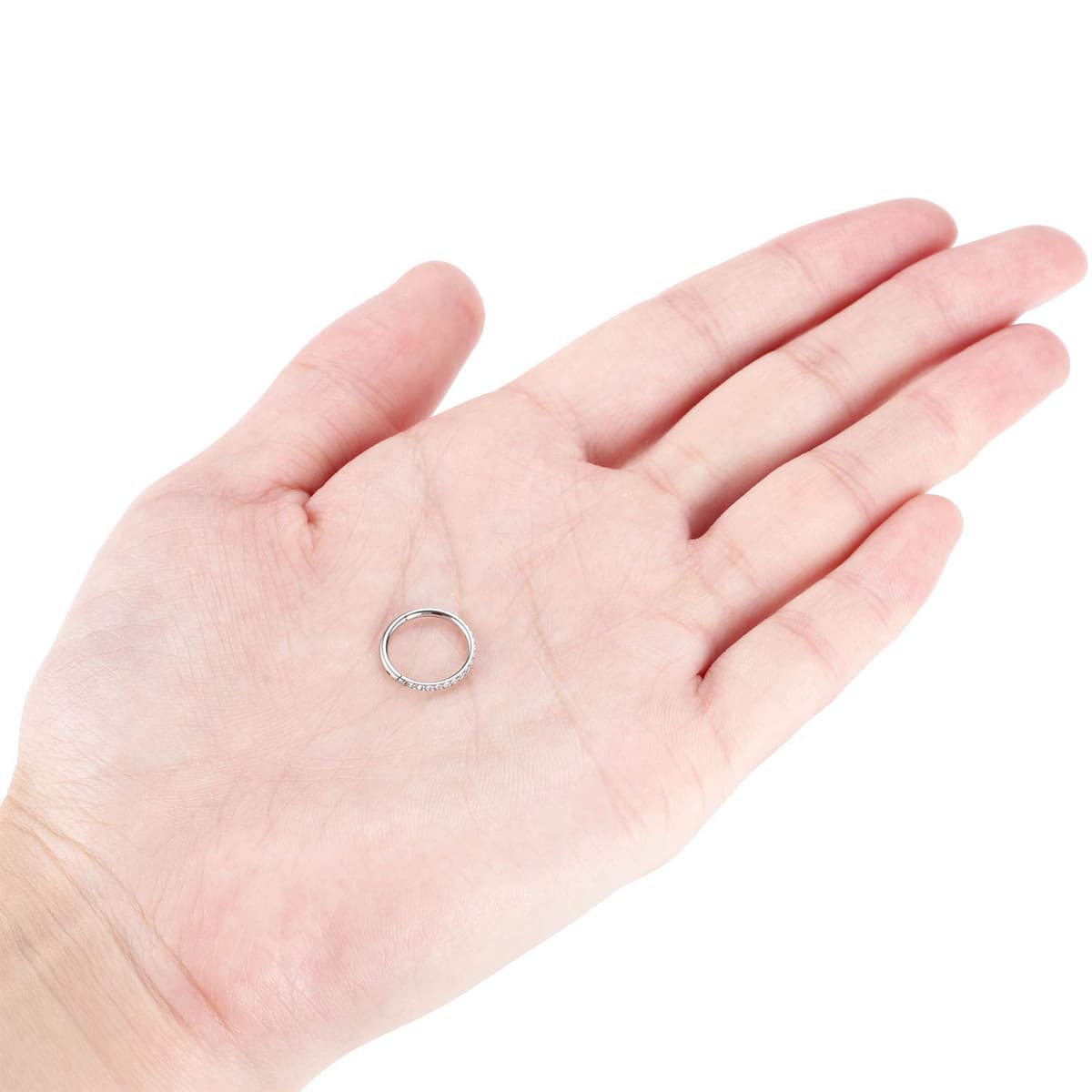 hengkaixuan CZ/Opal Nose Rings Conch Jewellery Septum Clicker 316L Surgical Steel Segment Ring Helix Cartilage Earrings Hoop Daith Tragus Rook Piercing Jewellery — view 4