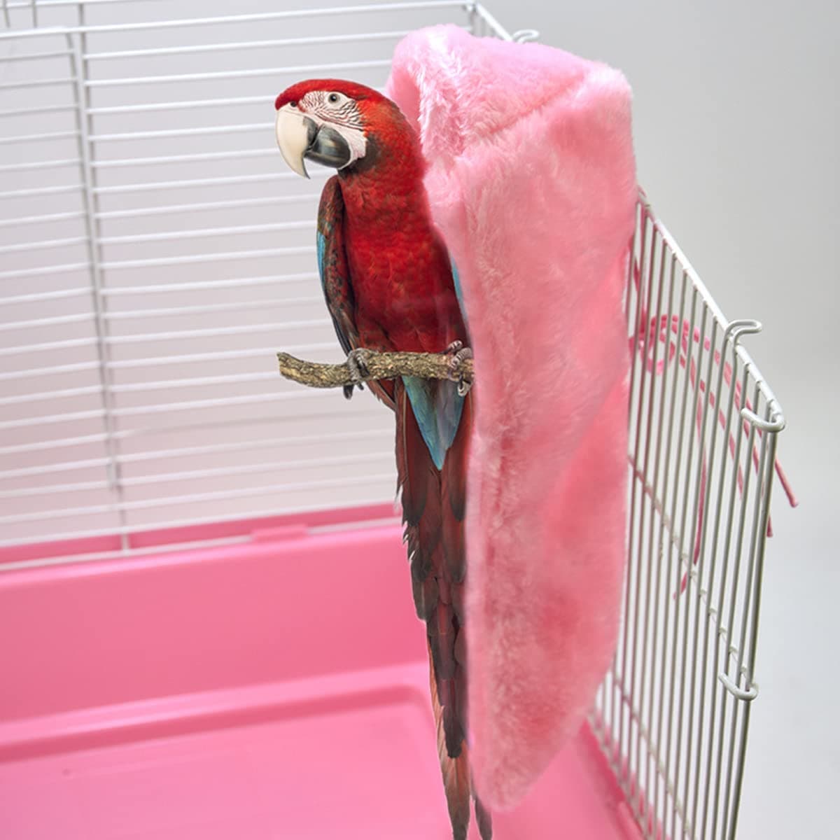 Comfort Corner Fleece Bird Blanket,1PC Winter Warm Parrot Cage Snuggle Hut,Cage Bird Nest Parrot Bed for Parakeet Cockatiel Parrots Cockatiels (S, Pink) — view 5