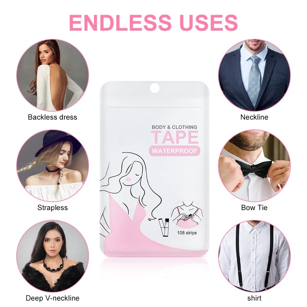 flintronic Body Tape, Double Sided Body Tape and Clothing Tapes, Strength Adhesive on Skin and Fabrics, Suitable for All Skin Tones, All Fabric Types and Sensitive Skins — view 7
