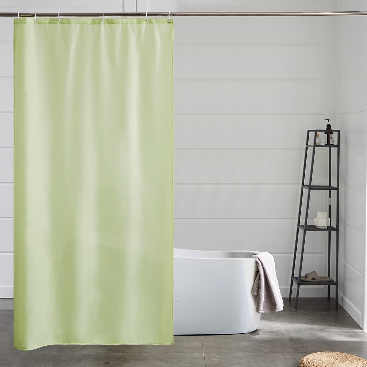 Furlinic Navy Shower Curtain Anti Mould Resistant Waterproof Bathroom Curtains Washable Polyester Fabric 90x180cm with Weight Tape for Bath Wet Room 35x72 Inch. — view 130