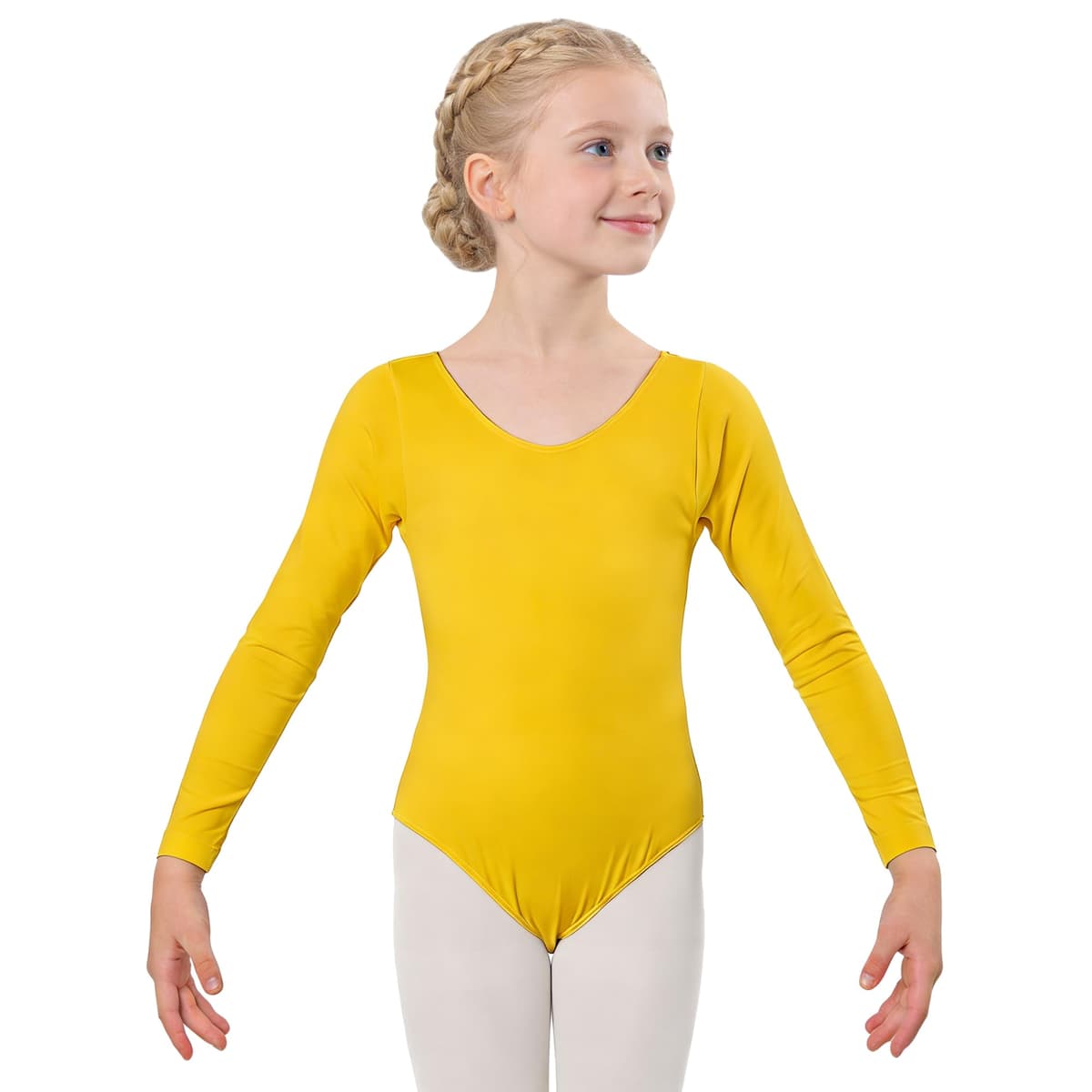 Wildarms Leotardo de Danza para Niña, Body Ballet de Manga Larga con Cuello Redondo, Maillot Gimnasia — view 8