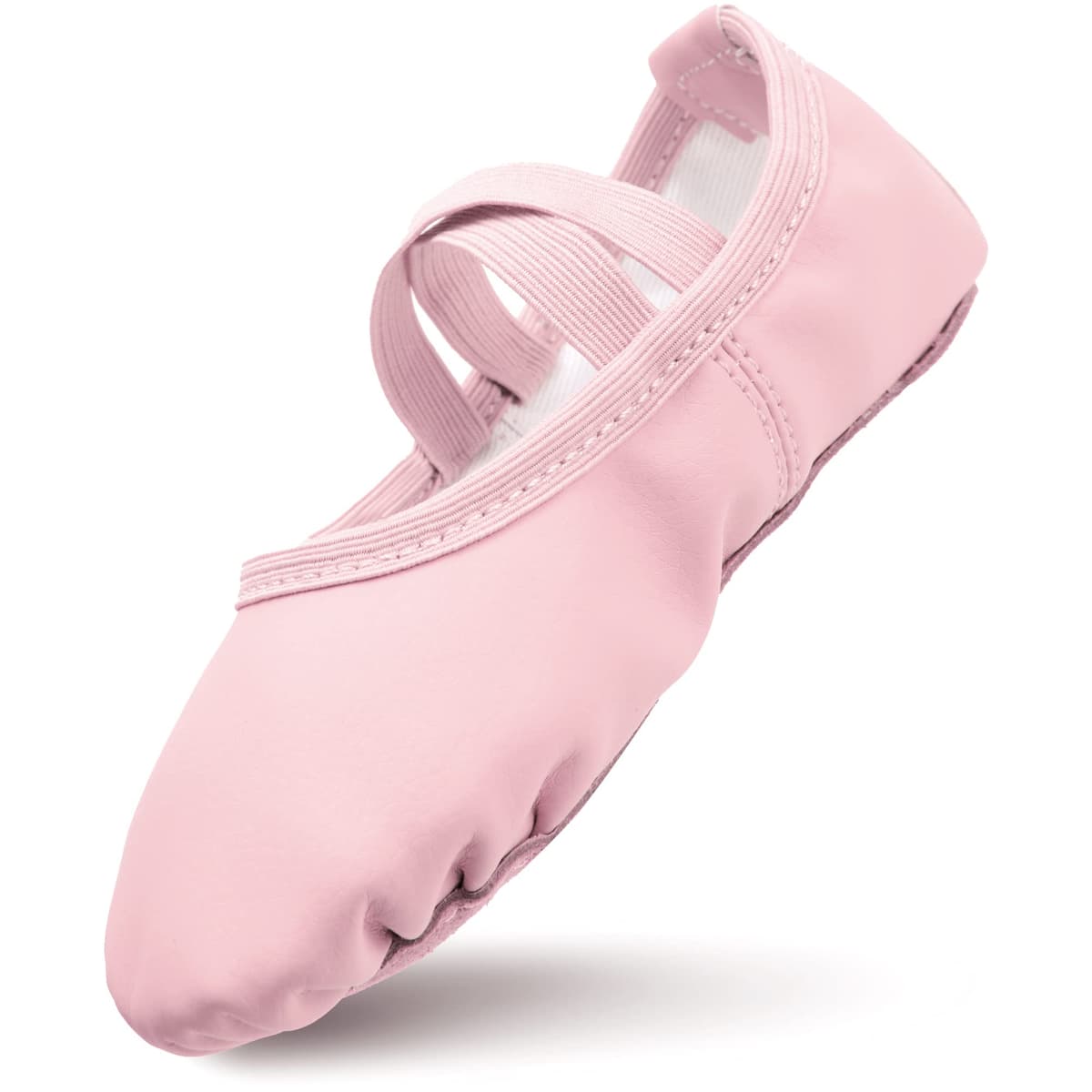 Zapatillas de ballet para niña, de piel, forro de algodón grueso, suela de piel completa, zapatos de danza, correas precosidas, zapatillas de ballet