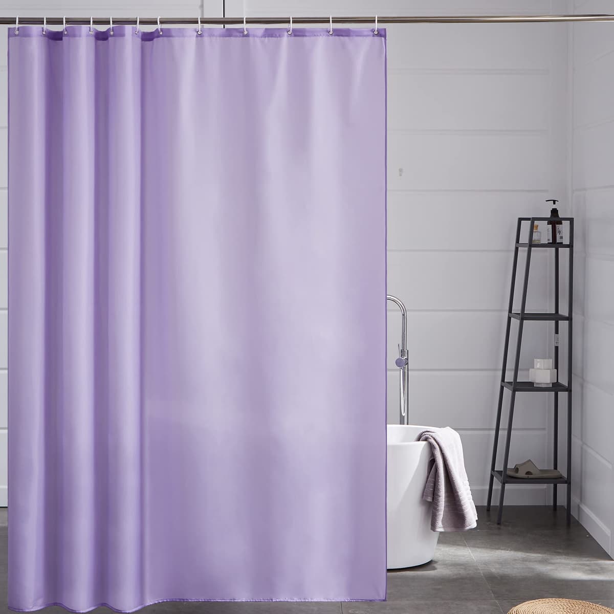 Furlinic Cortina Ducha 200x200cm Antimoho Impermeable Lavable Blanco Tela Poliéster Grandes Cortinas de Baño con 12 Aros de Cortina Ducha. — view 26