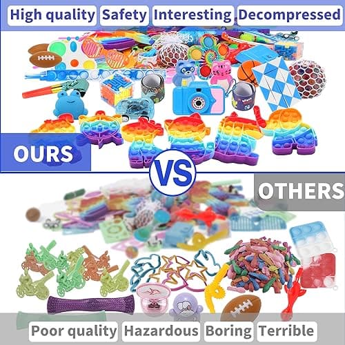200 Pcs Party Favors for Kids, Fidget Toys Bulk, Birthday Gift Toys, Stocking Stuffers, Treasure Box Birthday Party, Goodie Bag Stuffers, Carnival Prizes, Pinata Filler for Classroom — view 2