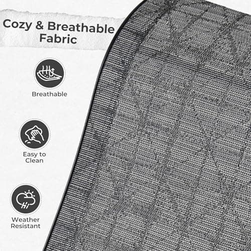 Grand patio Outdoor Swivel Dining Chairs Set of 2, 360 Degree Mesh Sling Rocker Sets for Deck, Garden Backyard, Black & Grey Plaid — view 4