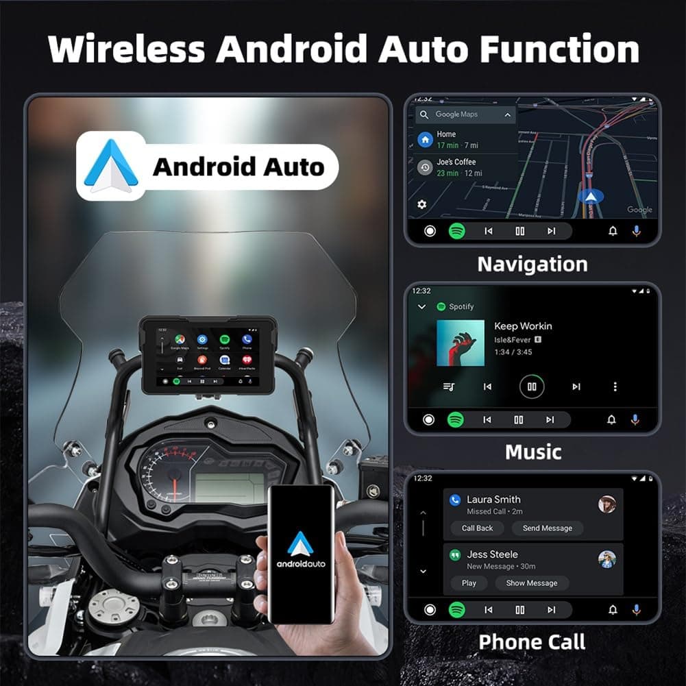 Pantalla de Navegación Digital Portátil para Motocicleta con CarPlay Moto Android Auto de 5.0 Pulgadas y Navegación Inalámbrica para Motocicleta. — view 2