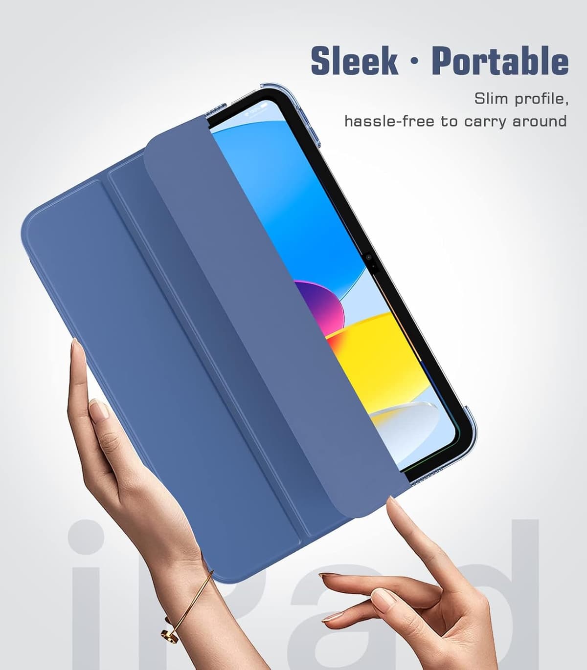 TiMOVO Case for iPad (A16) 11th Generation 11 Inch 2025/iPad 10th Generation 10.9 Inch 2022, Slim Stand Cover with Hard Translucent Back, Support Touch ID, Auto Wake/Sleep, Abyss Blue — view 7