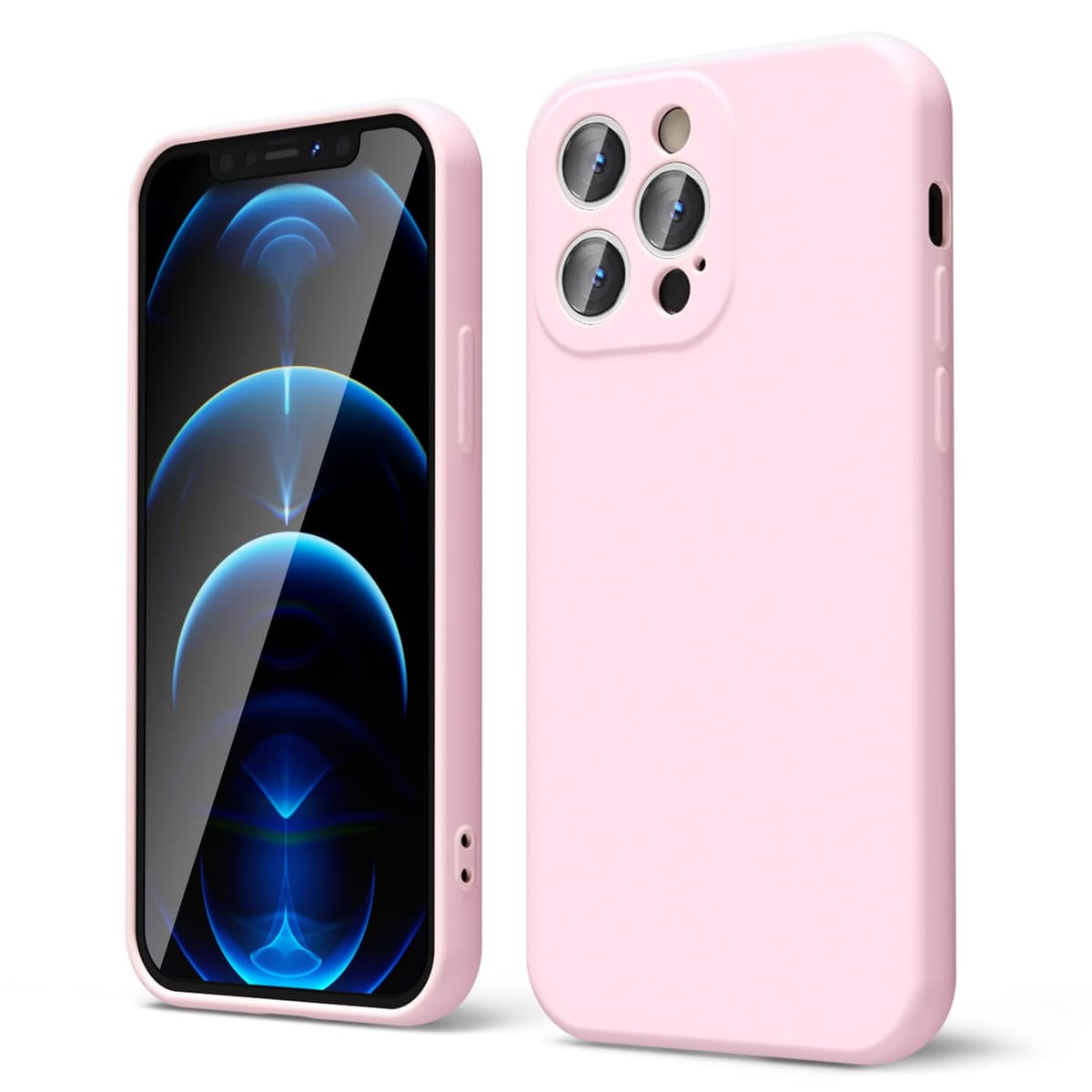 oakxco for iPhone 17 Pro Max Phone Case Liquid Silicone, Cute Thin Slim Grip Soft Rubber Gel for Women Men, Smooth Matte TPU Plain Solid Color Girly Simple Case with Camera Cover, Light Pink — view 1088
