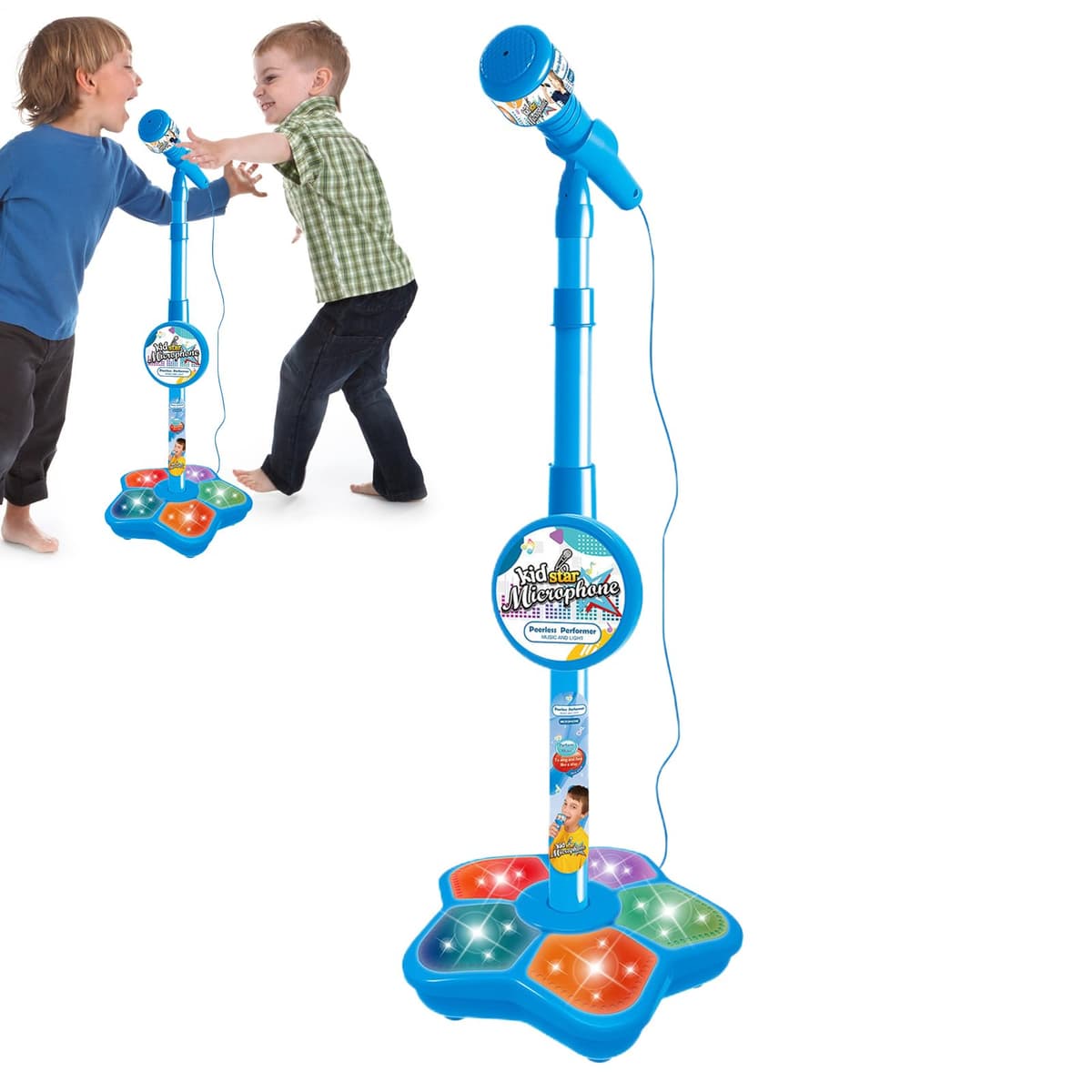 Juego de juegos para niños: juguetes creativos con micrófono para karaoke | Soporte portátil con luz | Regalo interactivo de aniversario de cumpleaños | Juguete musical educativo para niños