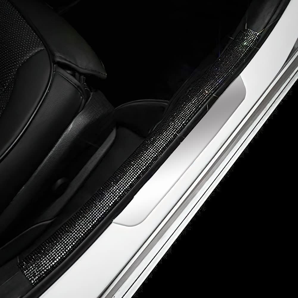 eing 2PCS PU Leather Car Seat Belt Cover Shoulder Seatbelt Pad with Bling Rhinestones Crown for Adults Youth,Black — view 12
