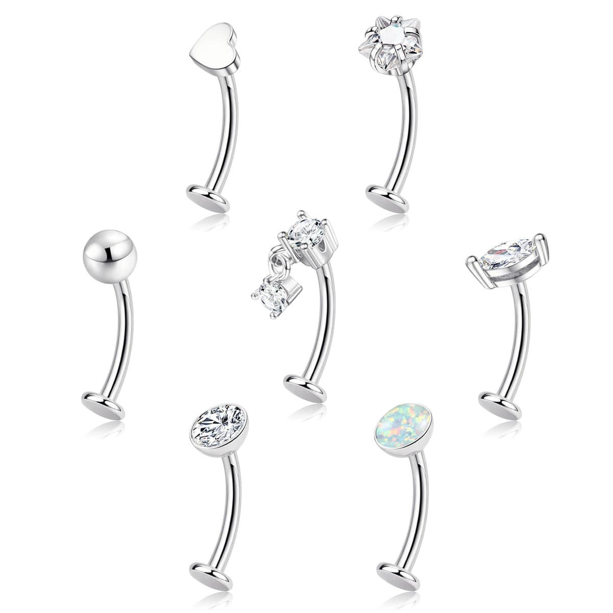 KRFY Piercings Ombligo para Mujeres, Oro/Plata Piercing Ombligo Acero Quirurgico