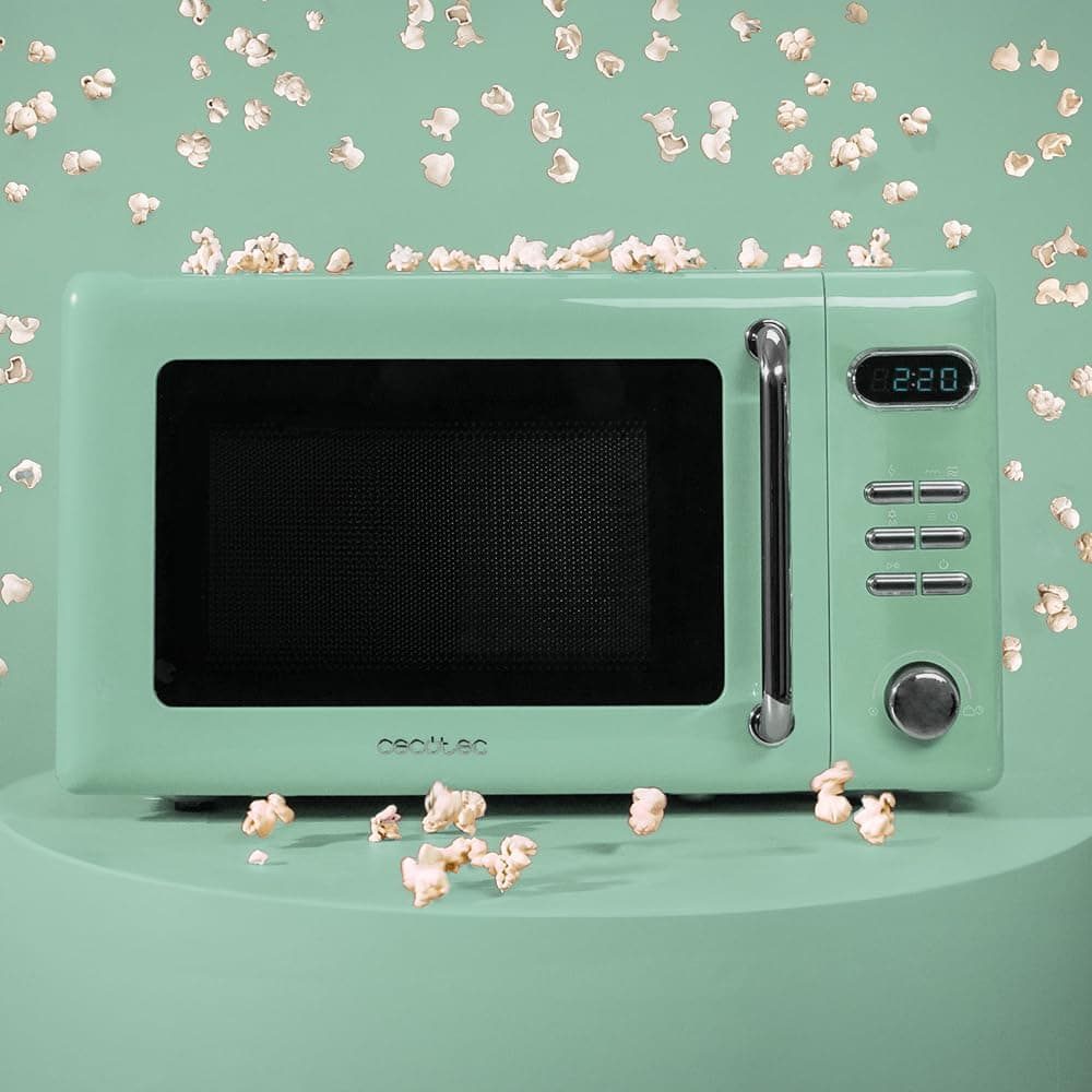 Cecotec Microondas Digital con Grill de 20 L Proclean 5110 Retro Green. 700 W en 5 Niveles, Temporizador hasta 60 mins, 8 Programas y Modo Descongelación, Diseño Vintage en Verde — view 3