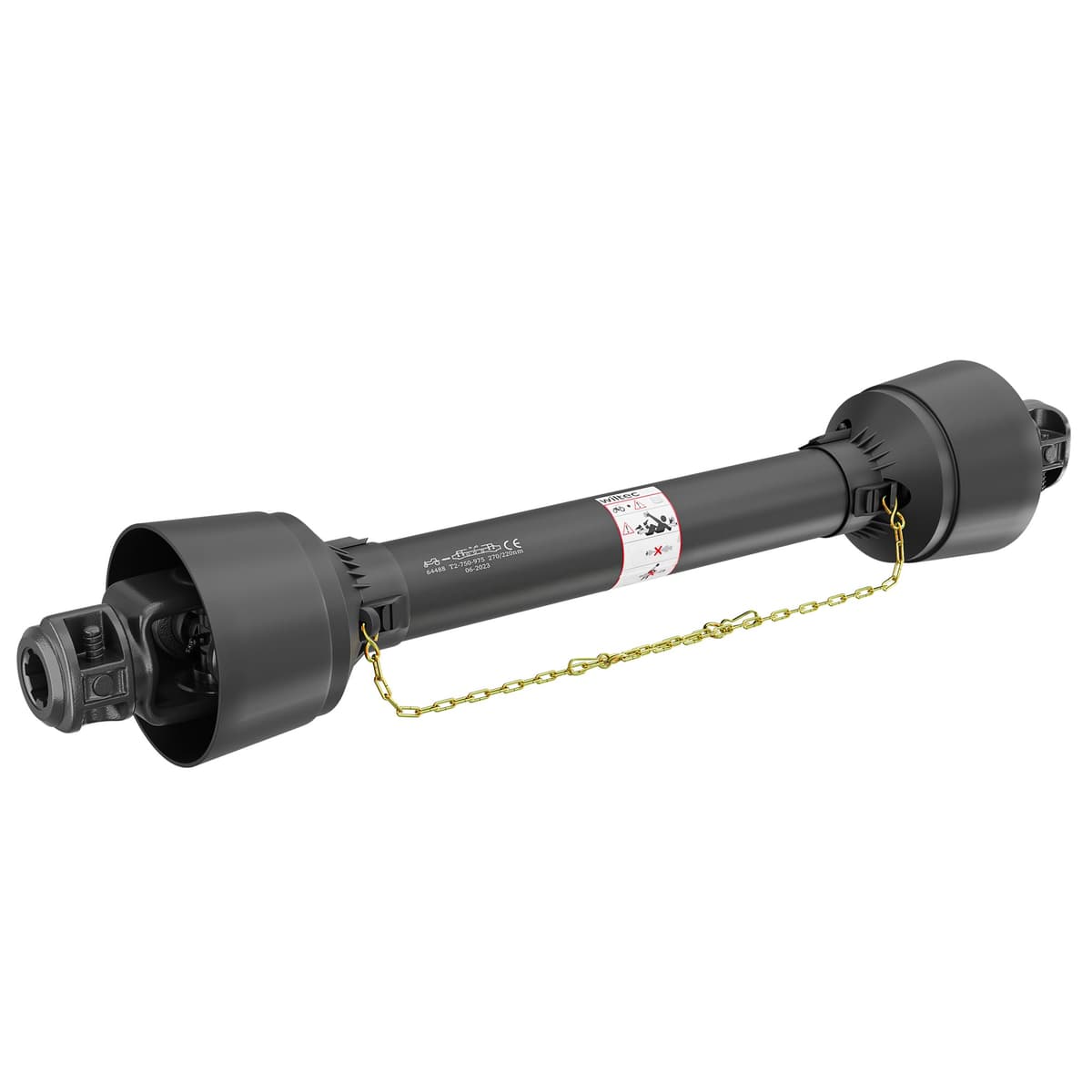 WilTec Toma de Fuerza T2 Eje transmisión cardán 750mm 270Nm 540rpm PTO 23kW (31CV) 2X 1 3/8" 6 Dientes