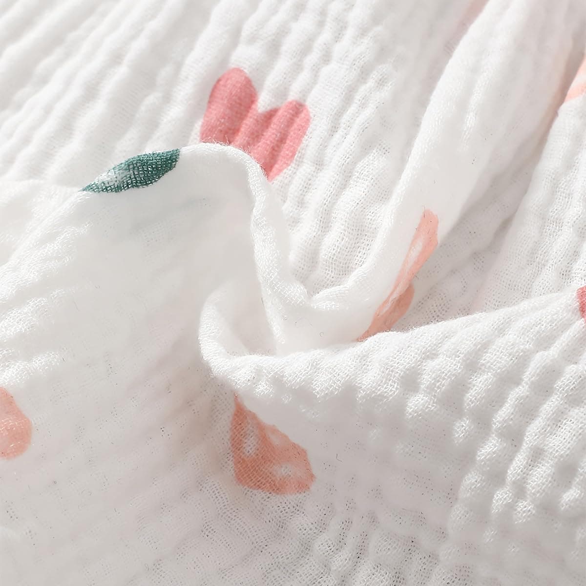Conjunto Vestido y Gorro para Niña Pequeña Mangas con Volantes Estampado de Corazones/Flores de Algodón Lino Ropa de Primavera Verano — view 6