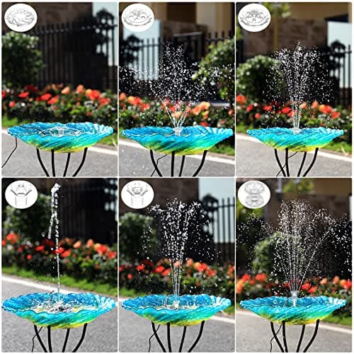 AISITIN 3.5W Solar Fountain Pump for Water Feature Outdoor DIY Solar Bird Bath Fountain with Multiple Nozzles, Solar Powered Water Fountain for Garden, Ponds, Fish Tank and Aquarium — view 2
