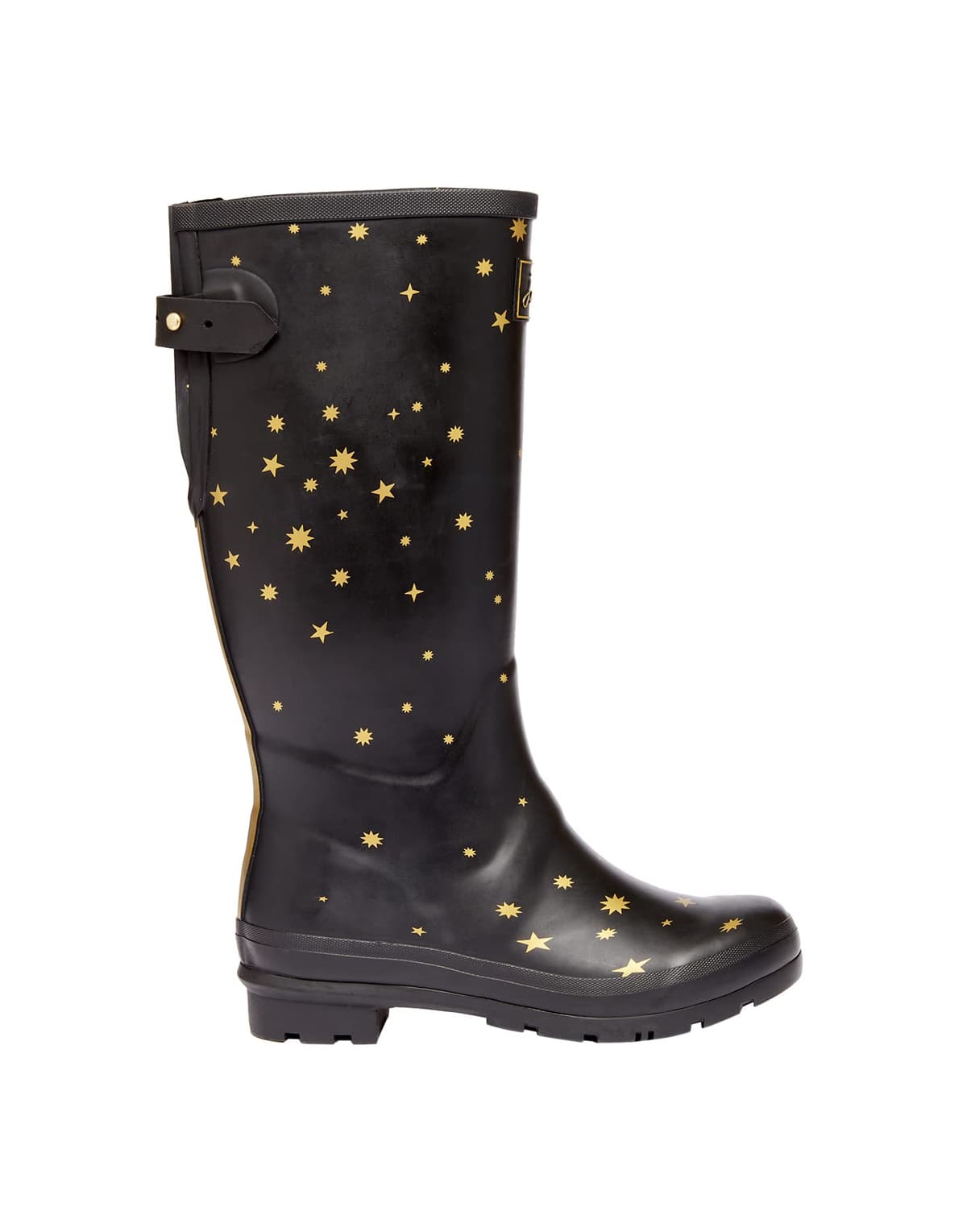 Joules Womens Welly Print With Adjustable Back Gusset - Black Metallic Bees — view 14