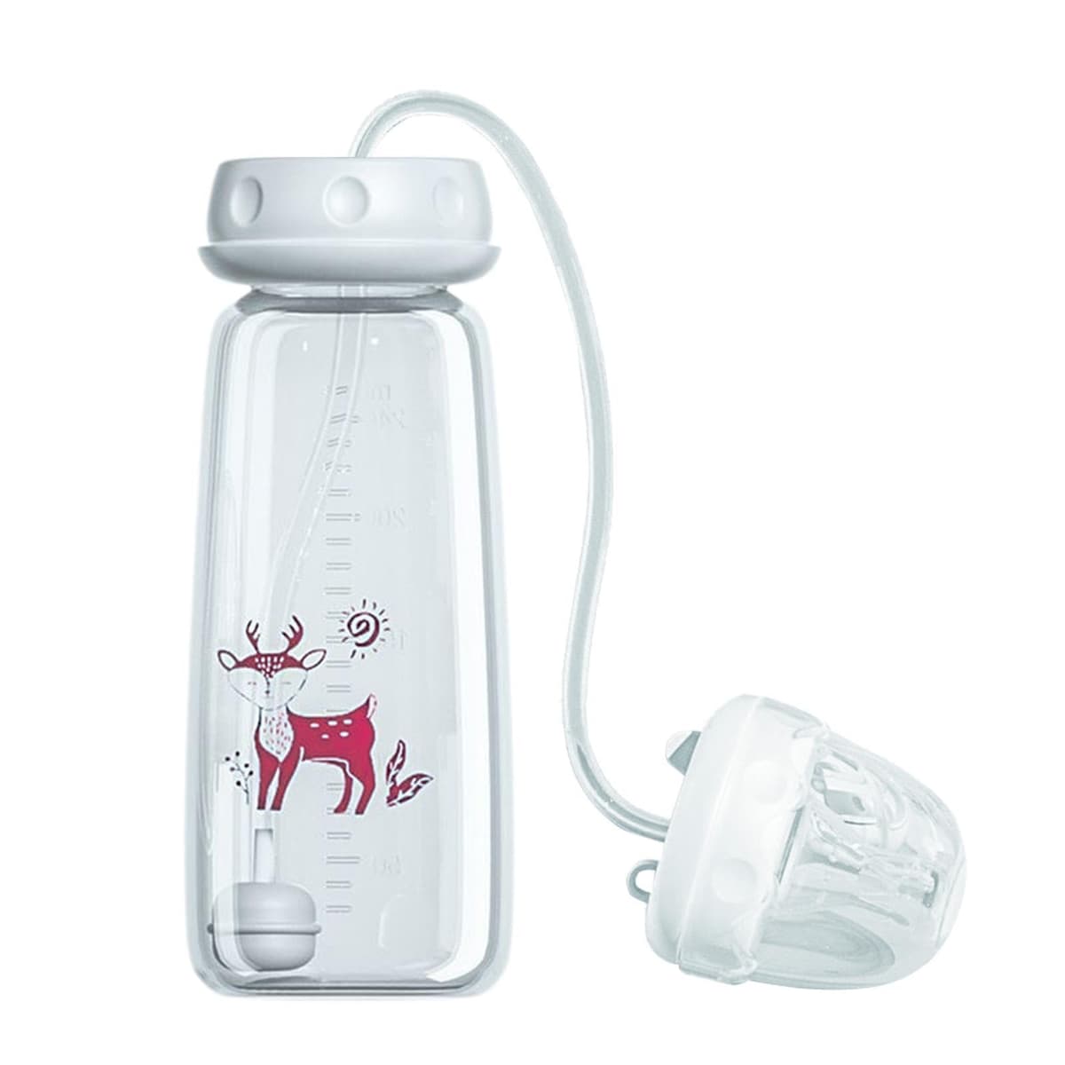 240ml Anti-Colic Milk Bottle with Hands-Free Design & Detachable Straw Nipple, Adjustable Fast Flow Silicone Feeding Bottle, for Home, Hotel, Travel, Camping and Outdoor Activities — view 10