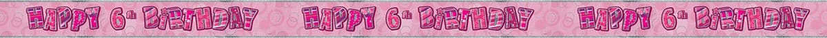 Unique Party 92068 - 9ft Foil Glitz Pink Happy 80th Birthday Banner — view 66