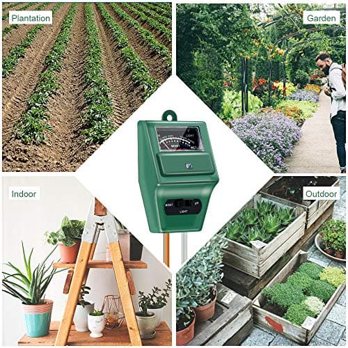 SONKIR Soil pH Meter, MS02 3-in-1 Soil Moisture/Light/pH Tester Gardening Tool Kits for Plant Care, Great for Garden, Lawn, Farm, Indoor & Outdoor Use (Green) — view 6