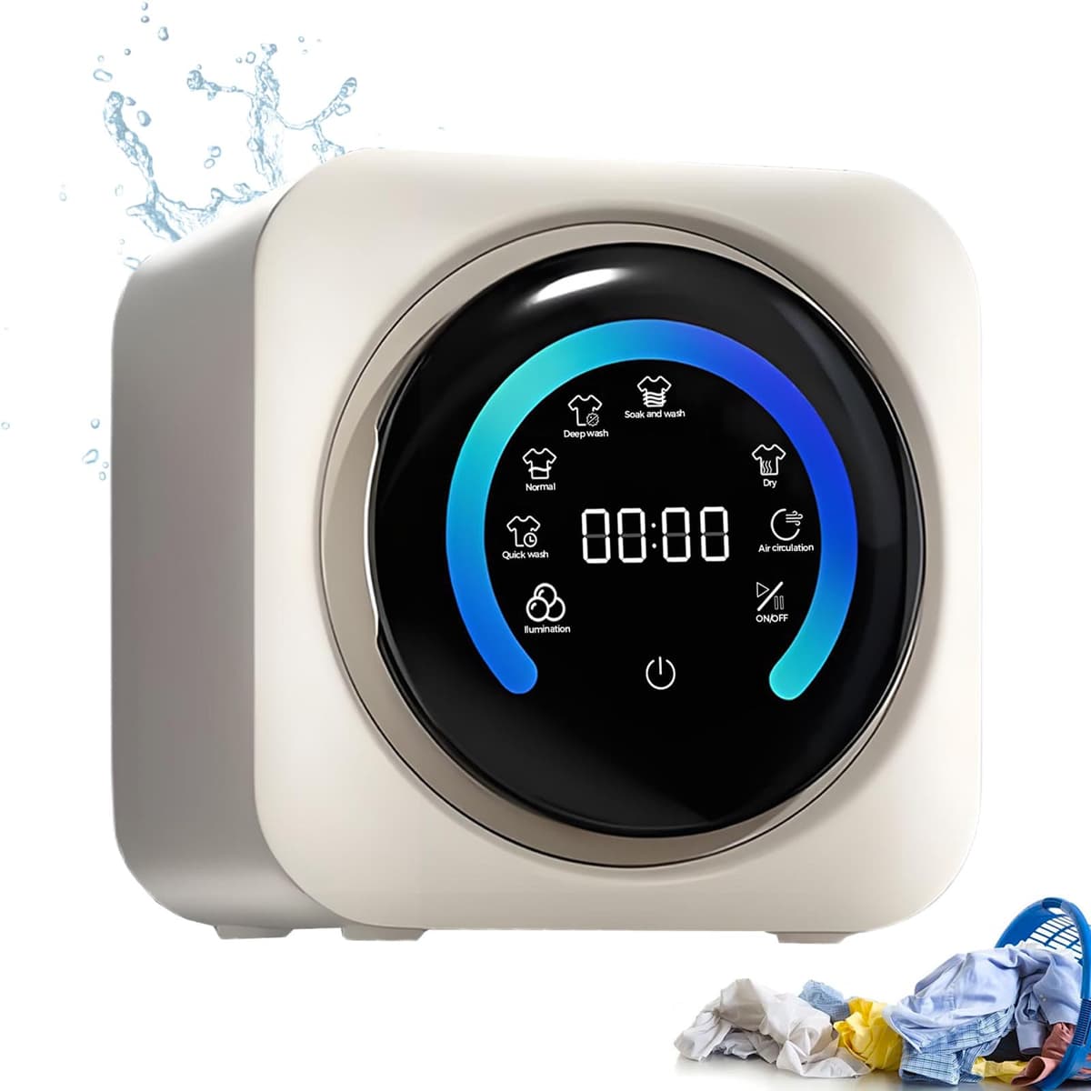 BANGBANGJI Mini Lavadora y Secadora portátil 2 en 1, Lavadora de Pared Totalmente automática de 3,5 L con Tambor Frontal, Ideal para Ropa pequeña, Ropa Interior y Calcetines Desktop