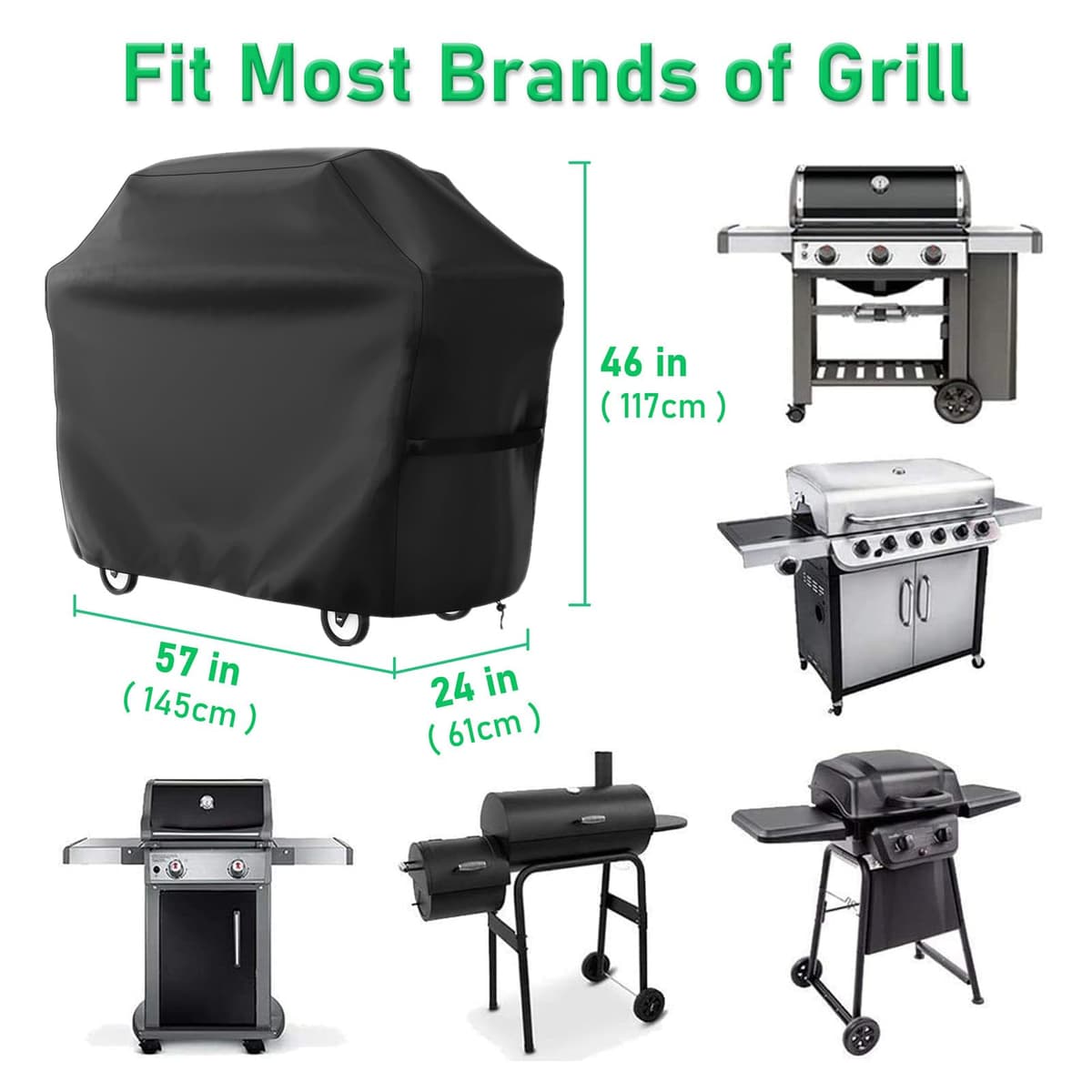 BBQ Cover,Barbecue Covers,BBQ Covers Waterproof Heavy Duty Large,Barbecue Cover,BBQ Covers-Oxford Fabric Waterproof, Windproof, Rip-Proof& UV Resistant (145x61x117CM) — view 6