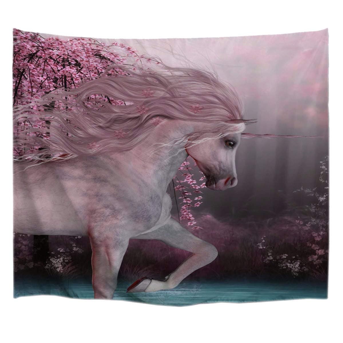 A.Monamour Mermaid And The Sailing Pirate Ship Art Print Fabric Wall Hanging Tapestry Wall Decors Window Curtains For Living Room Bedroom 180X200Cm/71"X80" — view 13
