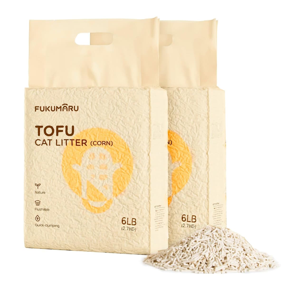 FUKUMARU Arena de Tofu para Gatos 10.8kg - Arena aglomerante para Gatos, Mezcla de pellets de maíz, Libre de Polvo y fácil de aglomerar, Control de olores, se Puede desechar en el Inodoro — view 8