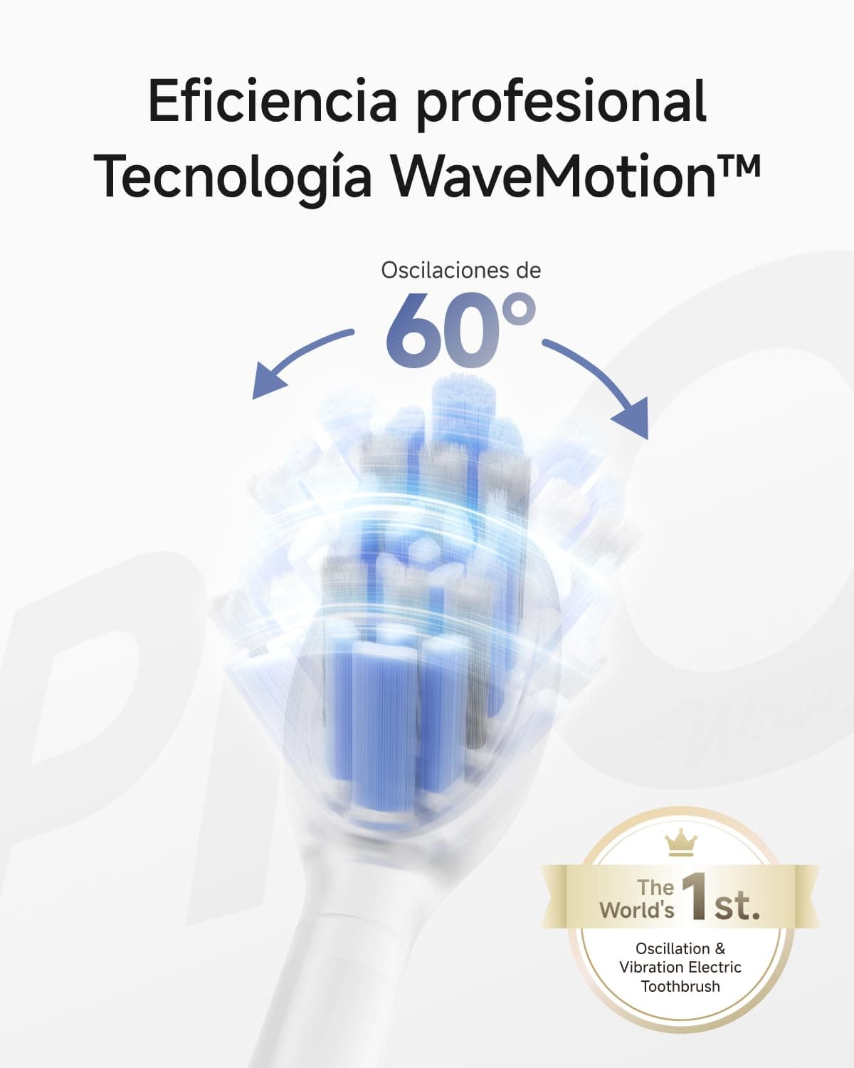 Laifen Wave Pro Cepillo de Dientes Eléctrico Sónico con Tecnología WaveMotion de 60° y 66.000 VPM, 70 Días de Autonomía, Sensor de Presión, Carga Inalámbrica, 2 Cabezales Pro Incluidos (Rosa Pastel) — view 2