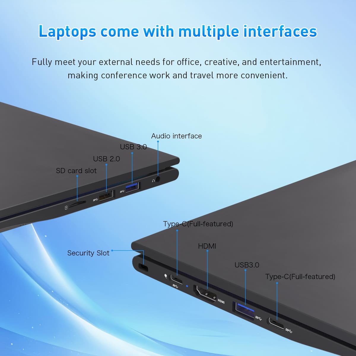 16 Inch Laptop 16GB RAM 1TB NVMe SSD Quad-Core Processor Up to 3.7GHz 1200P IPS Display USB-C Full Function Fingerprint Login Backlit Keyboard WiFi 6 Lightweight Black Laptop — view 4