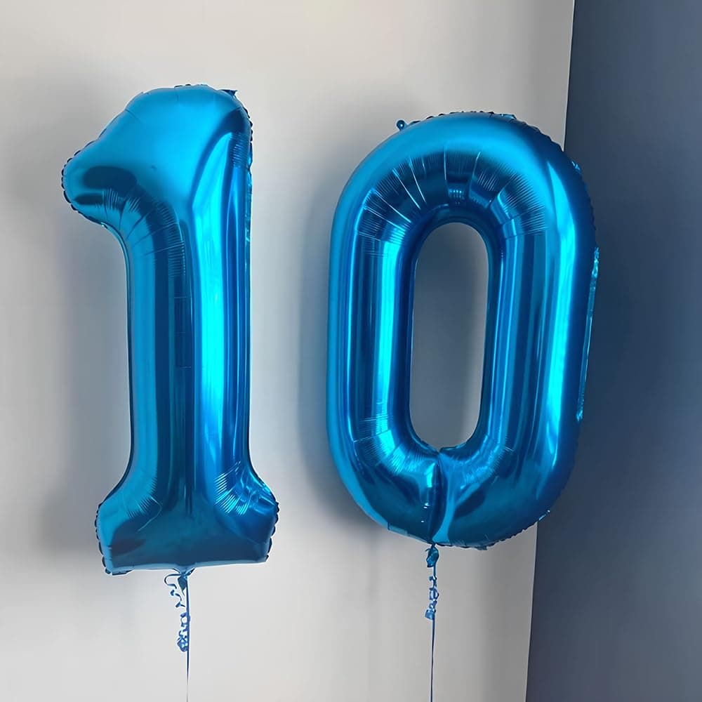 Foil Globo Número 5 Azul 40" (101cm), Inflable Helio o aire, Gigante Numeros 0-9, 10-19, 20-29, 30-100, Grande Globos Decoración para La Boda Aniversario y Cumpleaños Fiestas — view 215