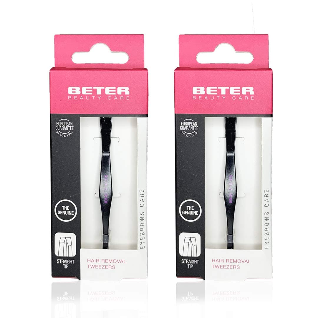Beter – Pack de 2 pinzas de depilar para cejas de punta recta, inoxidables. — view 2
