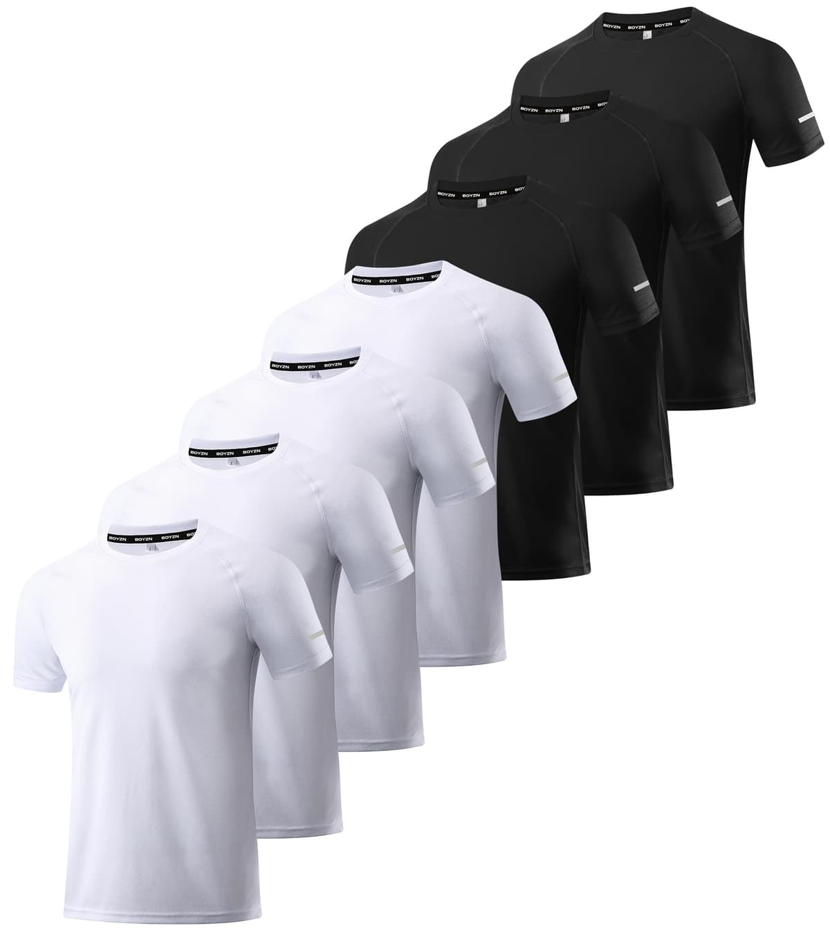 Boyzn 1, 3, 5 or 7 Pack Men's Workout Running Shirts, Dry Fit Moisture Wicking T-Shirt, Gym Athletic Short Sleeve Tee Shirts — view 26