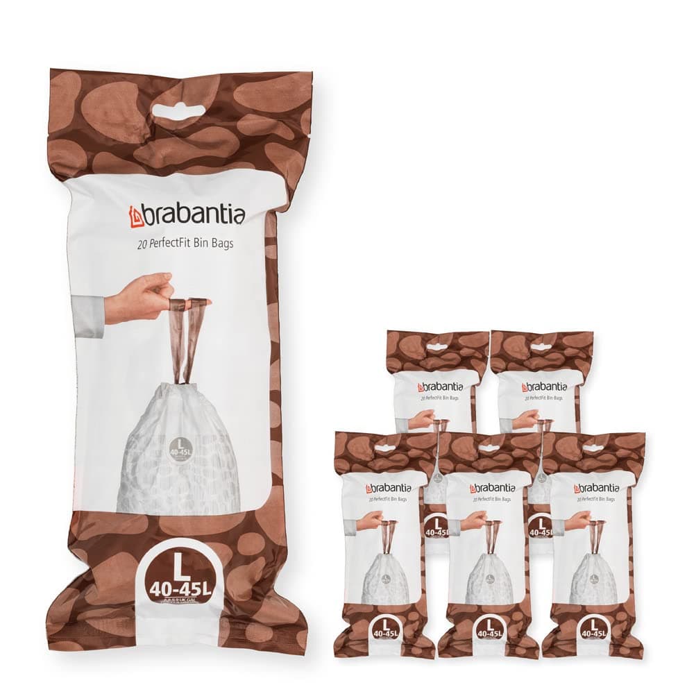 Brabantia Bolsas de Basura PerfectFit (Código L/40-45L) Extra Resistentes Bolsas con cinta de cierre (40 Bolsas) — view 29