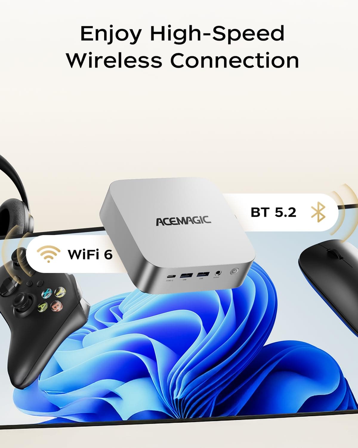 ACEMAGIC K1 Mini PC Windows 11 Pro, Intel Core 12600H (Beat 12450H up to 4.5 GHz) Mini Computers, 16GB DDR4 RAM 512GB SSD Triple 4K Display Desktop Micro Small Pc with BT5.2/WiFi6/HDMI/USB3.2 — view 7