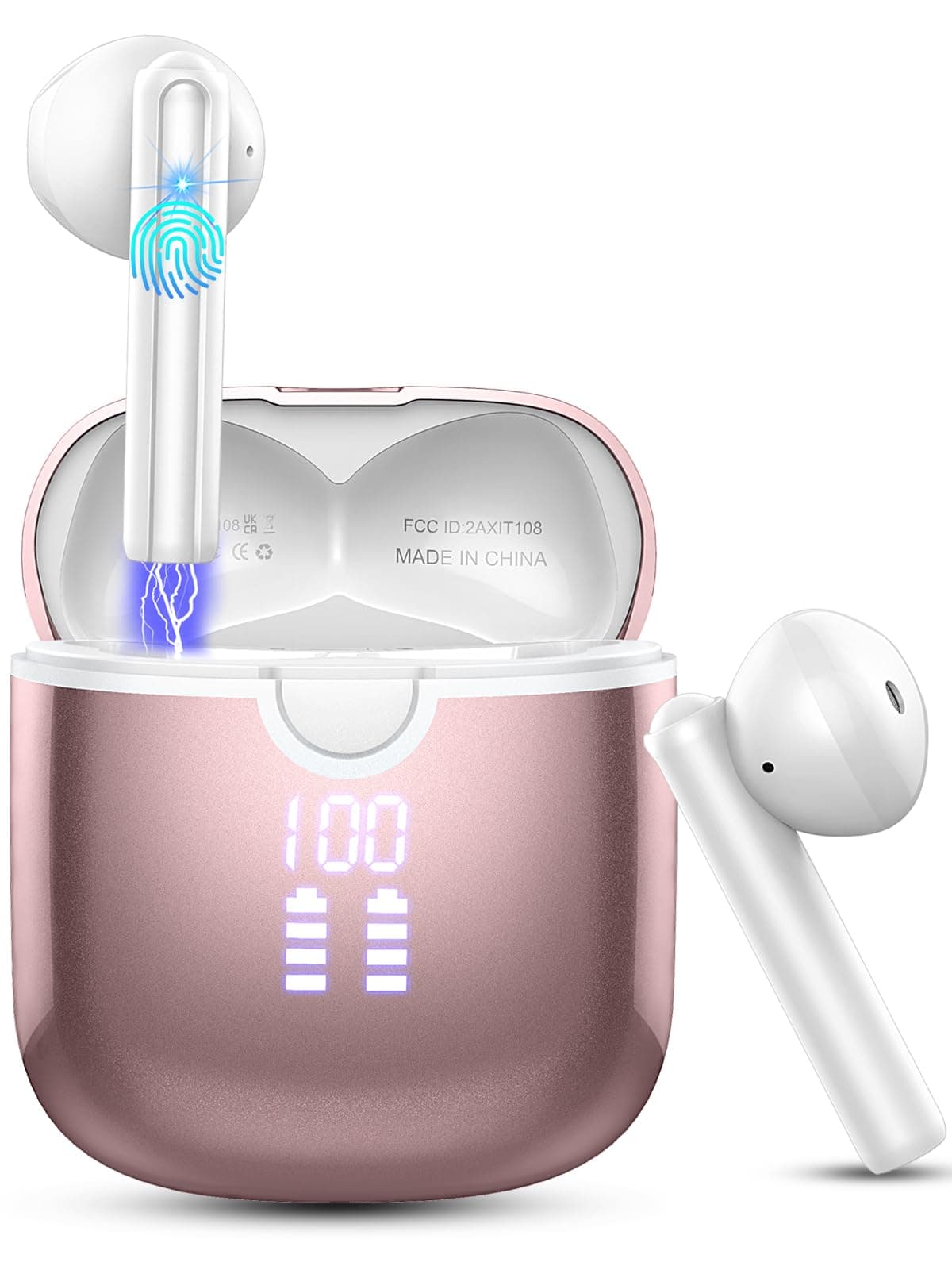2026 Wireless Earbuds, Bluetooth 5.4 Headphones, 50H Playtime In Ear Earphones HiFi Stereo, Ear buds with 4 ENC Noise Cancelling Mics Deep Bass, IP7 Waterproof Earbuds with LED Display, Fast Charging — view 9