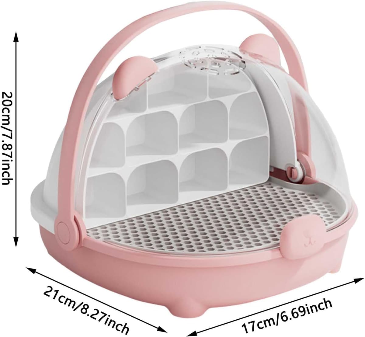 Caja de Crecimiento de Gusanos de Seda, cápsula Espacial para la cría de Gusanos de Seda, Jaula de hábitat Animal, Tanque de Reptiles, Caja de alimentación Transparente portátil con asa (Rosa) — view 2