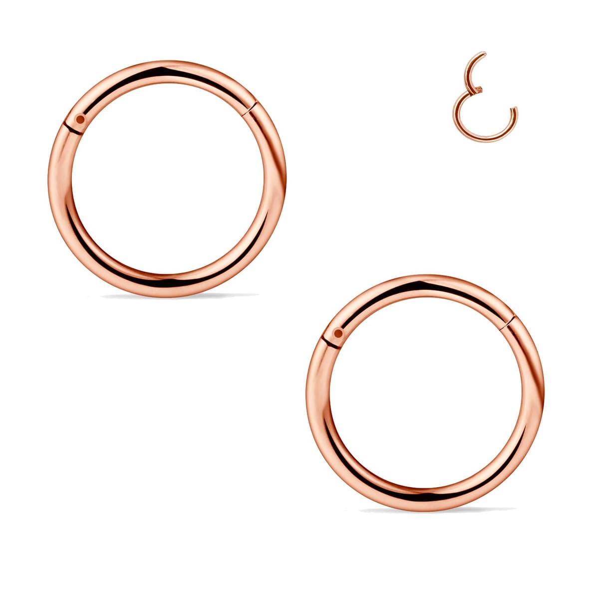 FECTAS Segmento de Acero Inoxidable Anillo de Nariz Aro Clicker Bisagra Labio Septum Tragus Helix Cartílago Perforación Joyería (18/16/14G) — view 3