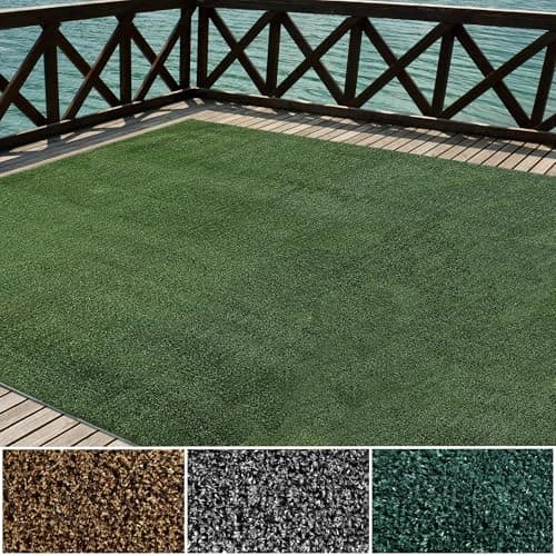 iCustomRug Indoor/Outdoor Turf Carpet & Rugs, Synthetic Grass Artificial Grass for Decks, Patios, Yards, Camping, Boats, Finished Edges with Binding Tape, 6 x 11ft in Lawn Green — view 5