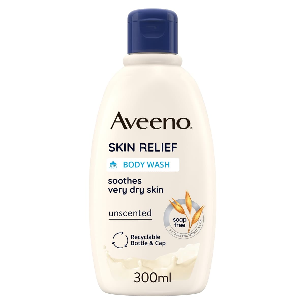 Aveeno Skin Relief Moisturising Body Wash (1x 500ml), Gentle Cleansing Wash with Soothing Triple Oat Complex, Soap-Free, Unscented for Sensitive and Very Dry Skin — view 7