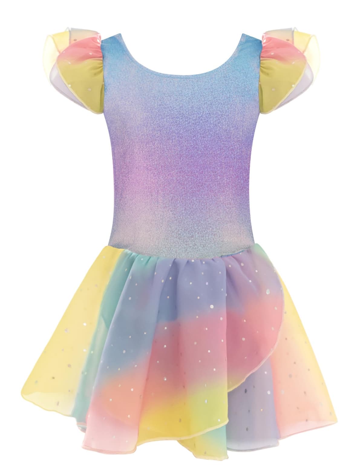 Trudge Ropa de Ballet para Niñas - Vestido Manga Corta de Algodón con Leotardo y Falda Tutú - Traje de Baile — view 24