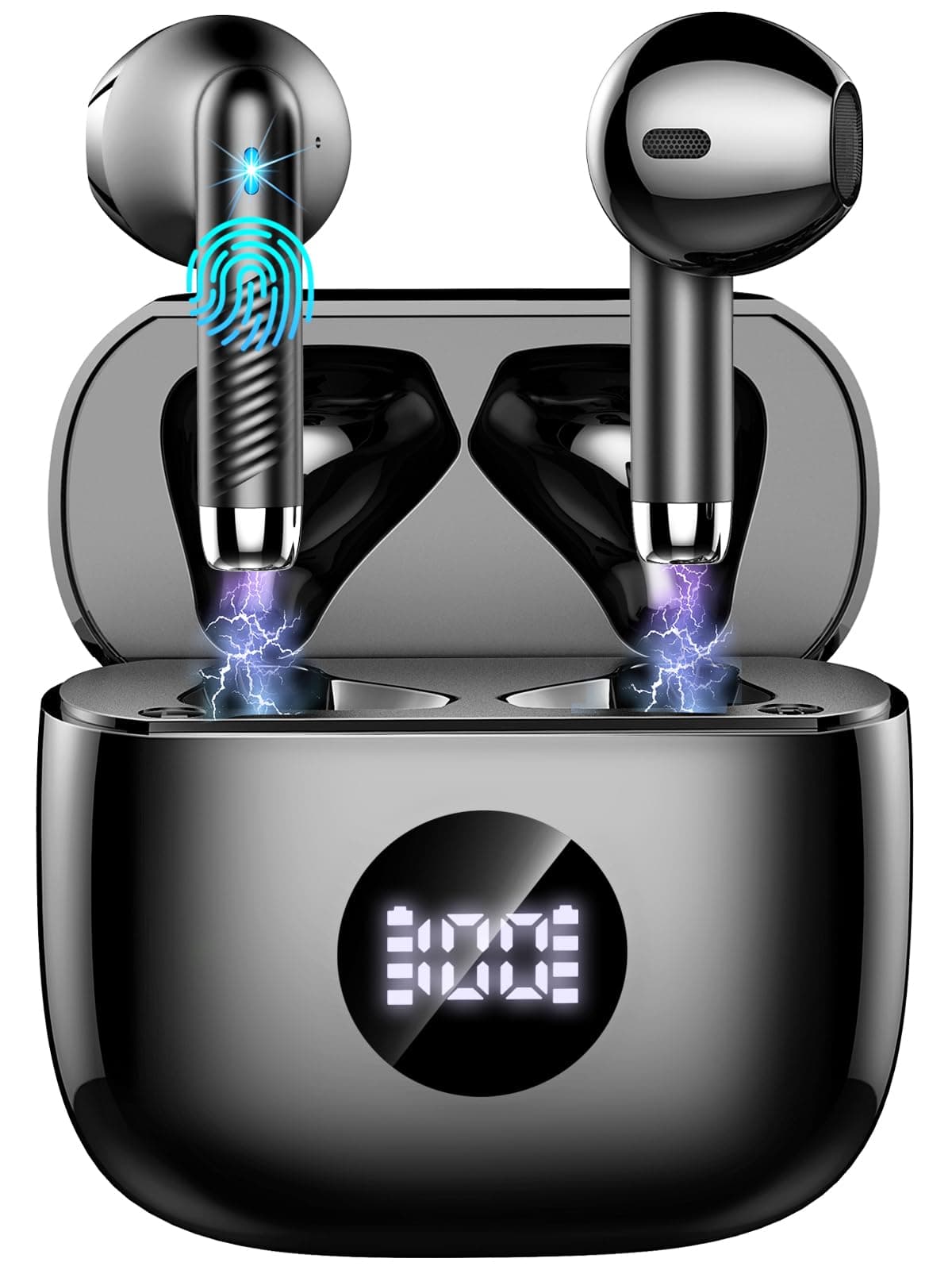 Wireless Earbuds, Bluetooth 5.4 Headphones in Ear with 4 ENC Noise Cancelling Mic, Bluetooth Earbuds 40Hrs Playtime, HiFi Stereo Deep Bass Wireless Earphones, IP7 Waterproof USB-C Fast Charge White — view 17