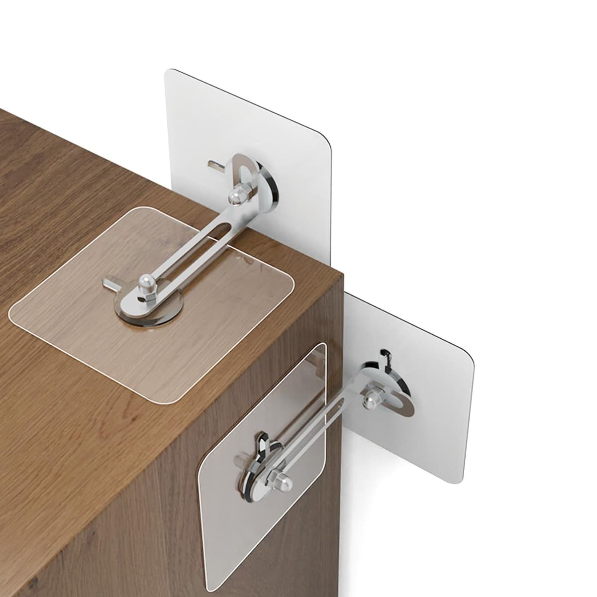 Anclaje Mueble Pared Sin Taladrar 6PCS, 7cm Grande Adhesivo Anclaje de Pared para Muebles Anclaje Pared Mueble Correas de Pared para Muebles Protección Infantil y Protección de Mascotas (6 paquetes)